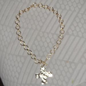 Gold Tone Cross Pendant Necklace